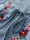 ZllKl Plus Size Elegant Blouse, Women's Plus Floral Appliques Contrast Guipure Lace Short Sleeve Tie Neck Top