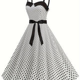 ZllKl Plaid Print Bow Decor Cami Dress, Vintage Sleeveless Shirred Flared Dress, Women's Clothing For Coquette/Cute/Y2K Style