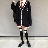 2021 New Women Cardigan Sweater Coat Japanese School Uniform Fashion Preppy Style V-neck Single-breasted JK Pullover And Shirts