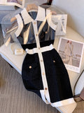 QWEEK Knit Knitted Sexy Mini Dress Women Japan Korean Fashion Kpop Bodycon Wrap Slim Short Dresses Office Ladies New In