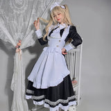 British Aristocracy Cosplay Costumes Women Plus Size Long Sleeve Maid Dress Japanese Kawaii Lace Waitress Coffee Maid Uniform
