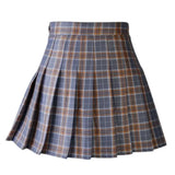 Women Casual Plaid Skirt Girls High Waist Pleated A-line Fashion Uniform Skirt With Inner Shorts