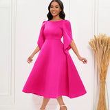 plus size Petal Sleeve A-line Dress Long Dresses for Women 2023 Sale Evening Party High Waist Robe Femme Ladies