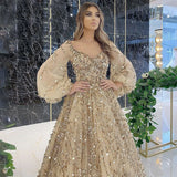 2023 New Gold Heavy Industry Beaded Deluxe Evening Dress Sexy Celebrity Prestige Queen Long Dress Brilliant Adult Dress