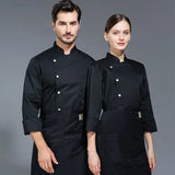 Pizza Chef Uniform Restaurant Unisex Short Long Sleeve Shirt Kitchen Baker Jacket Hat Apron Cook Work Clothes Men Women Waiter
