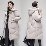 2023 New Winter Women Parka Hooded Jackets Thicken Warm Cotton-padded Puffer Coats Casual Long Parkas Clothes Loose Outerwear
