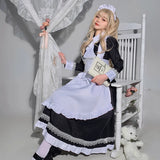 British Aristocracy Cosplay Costumes Women Plus Size Long Sleeve Maid Dress Japanese Kawaii Lace Waitress Coffee Maid Uniform