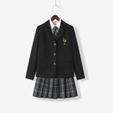 Womens Korea British Japan School Uniform Outfits Girls Japanese Anime Cosplay Costume Dress Clothes Set 5PCS