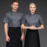 High End Unisex Pizza Chef Uniform Restaurant Work Shirt Kitchen Baker Jacket  Apron Set Cook Work Wear Women Waiter Clothes