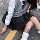 Long/Short Sleeve Full Set Japanese School Uniform Jk Seifuku for Girl High Waist Pleated Skirt Anime Student Cosplay Schoolgirl