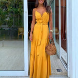 Maxi Dress Stylish Trendy With Button Solid Color Long Dress for Dating  Casual Dress  Maxi Dress