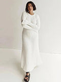 Women Knitted Long Sleeve Maxi Dress Crochet Slim Fit Hollow Out Midi Dress Warm Party Club Woolen Long Dress