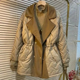 2023 New Women Down Cotton Coat Winter Jacket Female Mid Length Version Parkas Slim Fit Large Size Outwear Leisure Time Overcoat