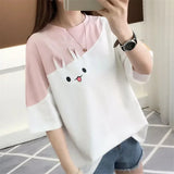 Kawaii Clothes T-shirts Korean Fashion Women Cute Tops Pink Girl Summer Camisetas Ropa de Mujer Blusas  T Shirt Y2k Anime