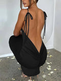 Elegant Deep Open Back Backless Slim Maxi Dress Women Spaghetti Strap Sleeveless Bodycon Long Dress Sexy Club Party Vestidos