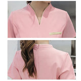 New Style Beauty Salon Uniform Massage Fashion Pink Dress Nail Technician Beautician Overalls Hotel Club Woman Work Gown