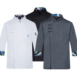Chef Uniform Jacket Men Women 3/4 Sleeve Kitchen Cook Coat Waiter Shirt