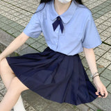 Jk Uniform Full Set Basic Uniform Solid Color Shirt Suit School Pleated Skirt Female Summer College Skirt