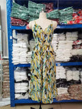 2023 Summer Printed Dress For Women Sexy Spaghetti Strap Boho Beach Vacation Sundress V-neck  Backless Dresses Femme Vestidos