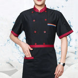 2023 New Unisex Restaurant Kitchen Chef Uniform Shirt Short Sleeve Chef Jacket Work Clothes