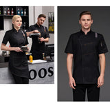 Chef Jacket and Apron for Men Women Restaurant Kitchen Cook Waiter Waitress Uniform Bakery Bar Cafe Clothes