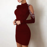 Dresses For Women 2024 Sexy Rhinestone Solid Color Night Club Outfits Prom Mini Dresses Sexy Clubwear Diamond Short Party Dress